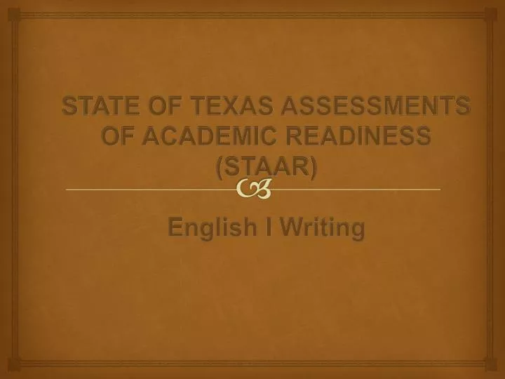 state of texas assessments of academic readiness staar english i writing