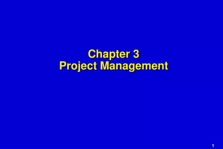 chapter 3 project management