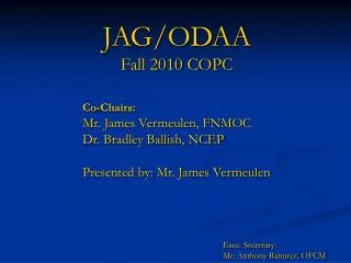 JAG/ODAA Fall 2010 COPC