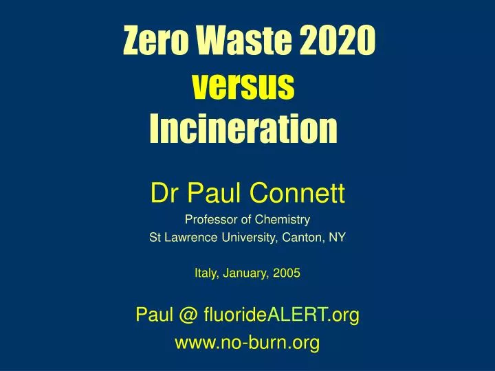 zero waste 2020 versus incineration