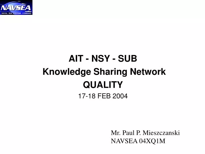 ait nsy sub knowledge sharing network quality 17 18 feb 2004