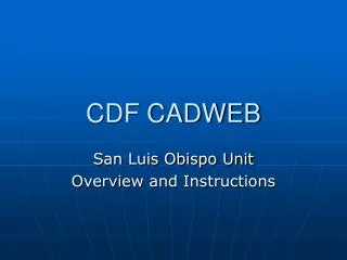 CDF CADWEB