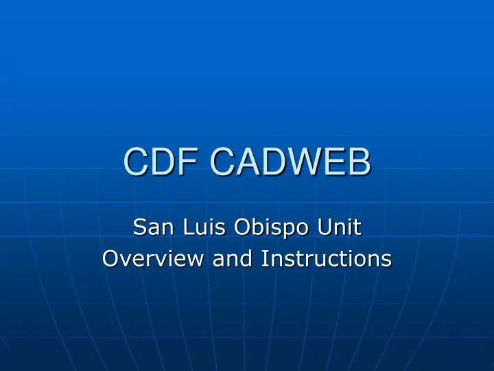 cdf cadweb