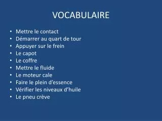 vocabulaire