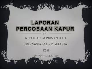 laporan percobaan kapur