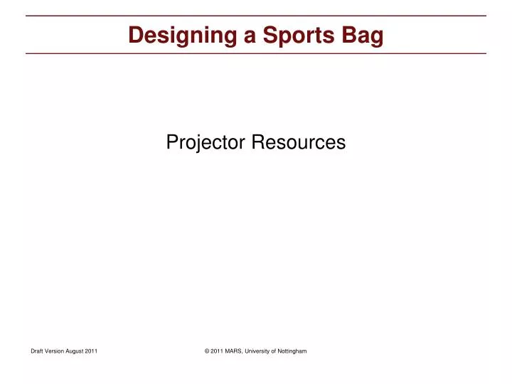 designing a sports bag