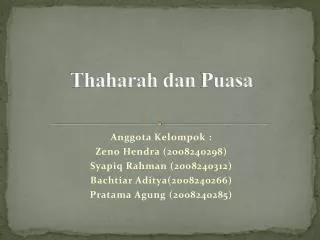thaharah dan puasa