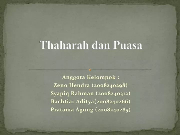 thaharah dan puasa