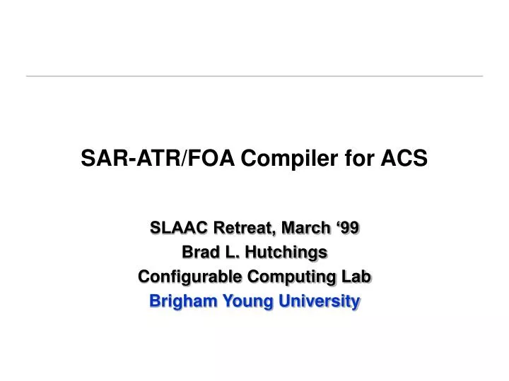 sar atr foa compiler for acs