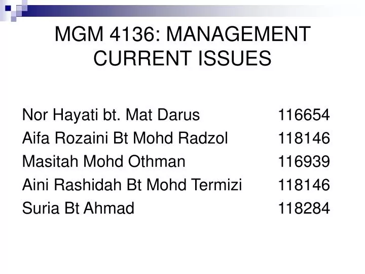 mgm 4136 management current issues
