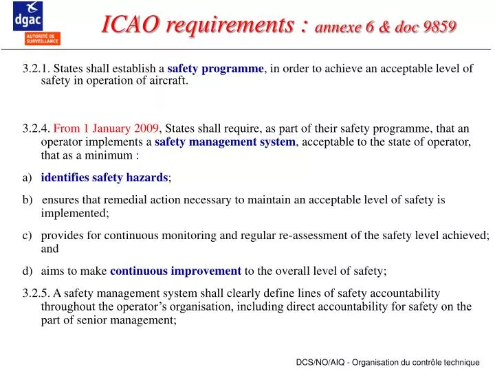 icao requirements annexe 6 doc 9859
