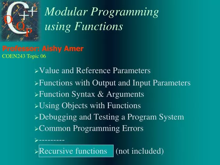 modular programming using functions