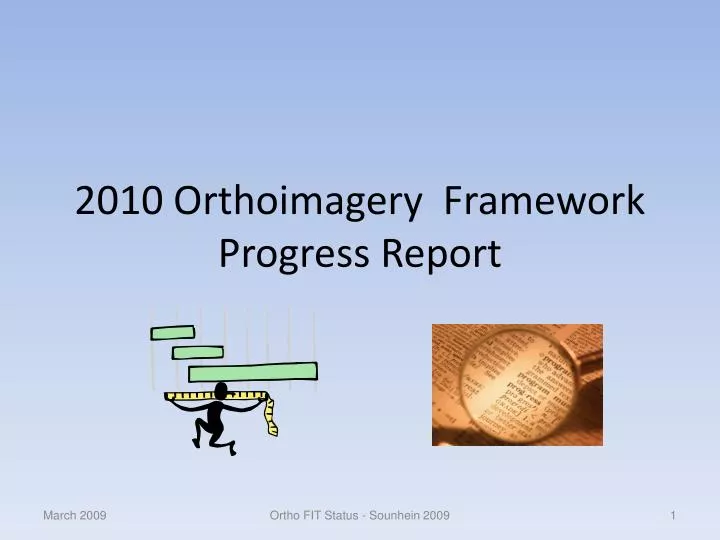 2010 orthoimagery framework progress report
