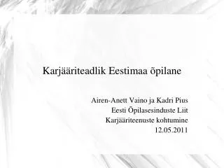 karj riteadlik eestimaa pilane