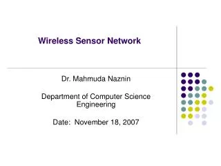 wireless sensor network