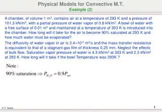 Physical Models for Convective M.T. Example (2)