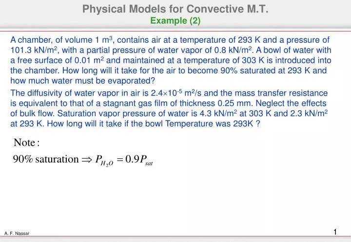 physical models for convective m t example 2