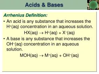 Acids &amp; Bases