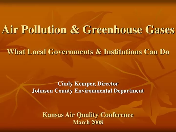 air pollution greenhouse gases what local governments institutions can do