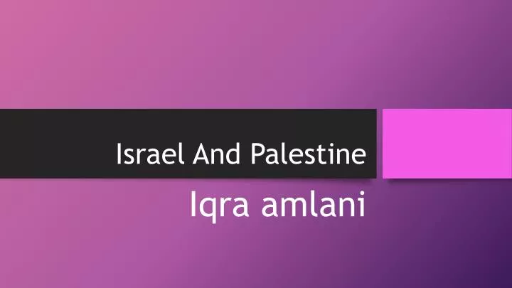 israel and palestine