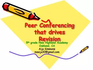 Peer Conferencing that drives Revision