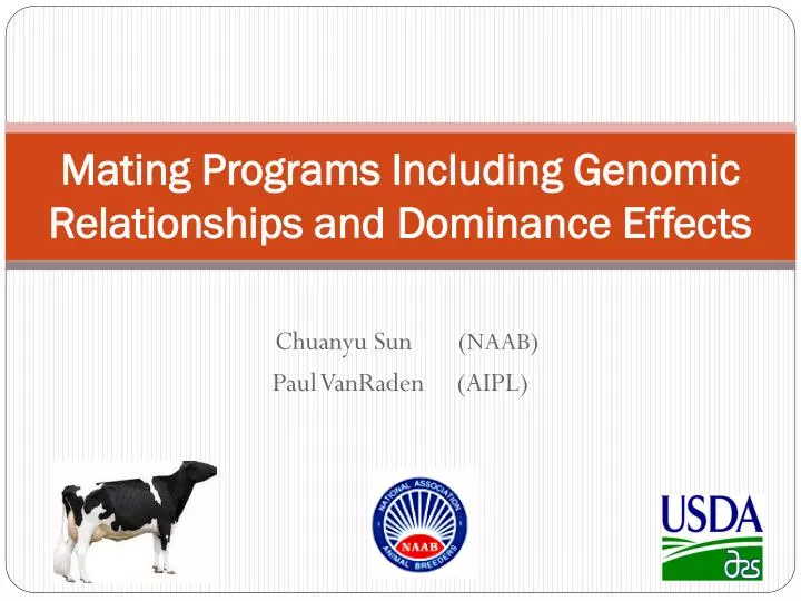 mating programs including genomic relationships and dominance effects