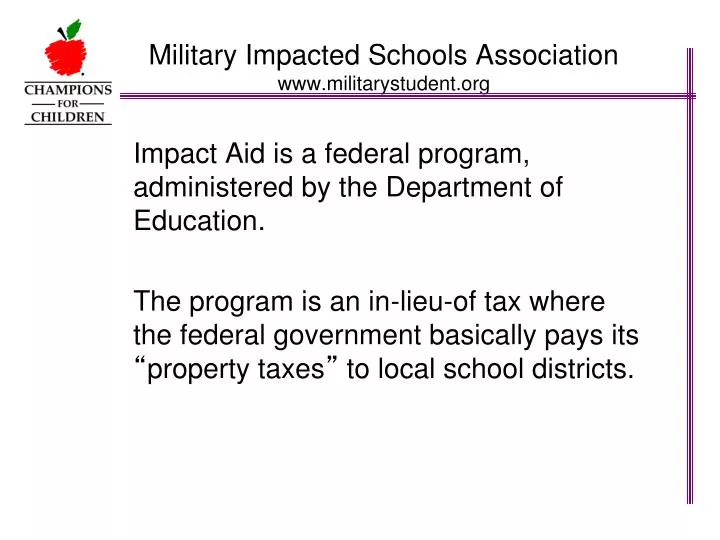 military impacted schools association www militarystudent org