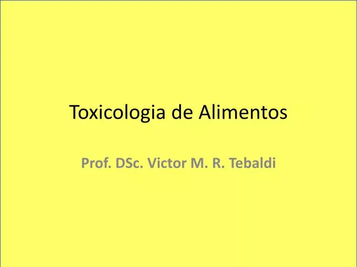 toxicologia de alimentos