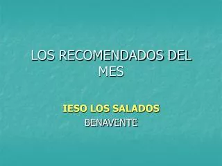 los recomendados del mes