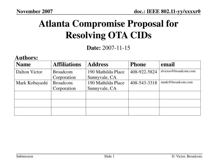 atlanta compromise proposal for resolving ota cids