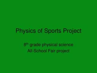 Physics of Sports Project