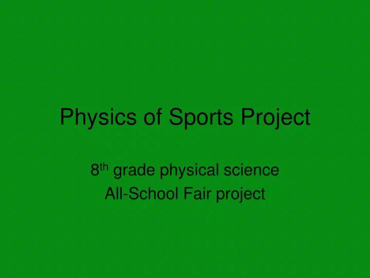 physics of sports project