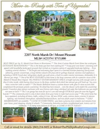 2207 North Marsh Dr | Mount Pleasant MLS# 1423374 | $715,000