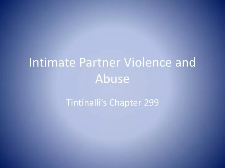 intimate partner violence and abuse