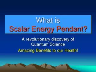 What is Scalar Energy Pendant?