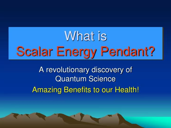 what is scalar energy pendant
