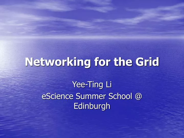 networking for the grid
