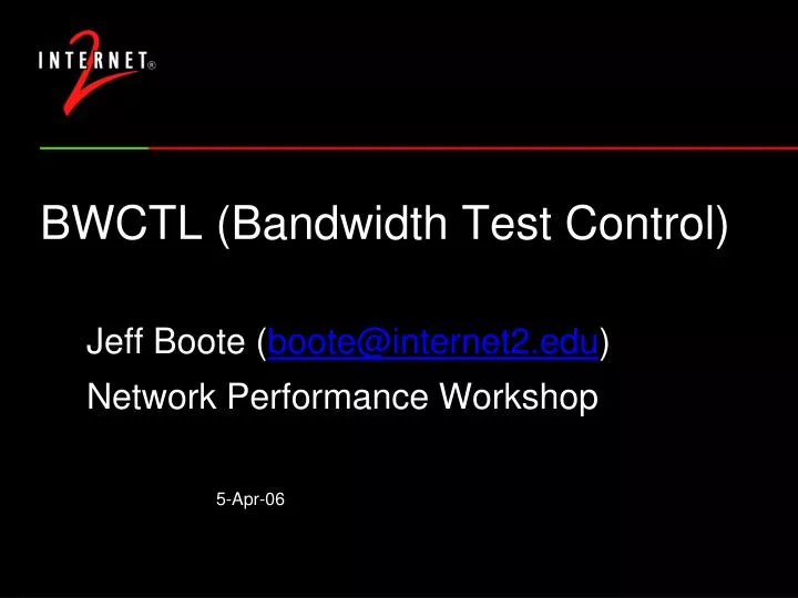 bwctl bandwidth test control