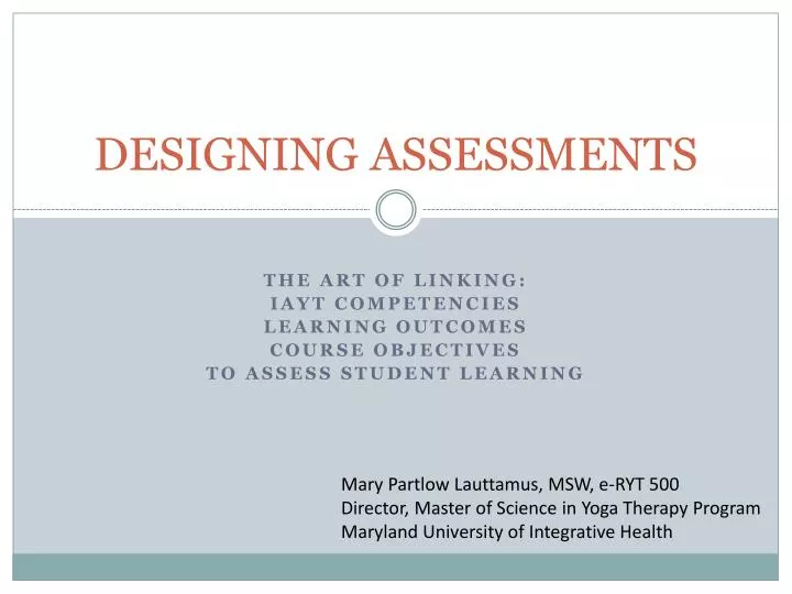 designing assessments