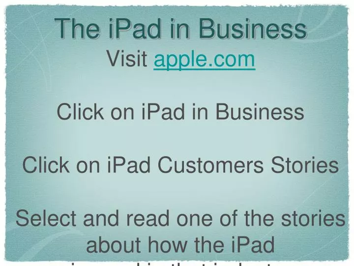 the ipad in business