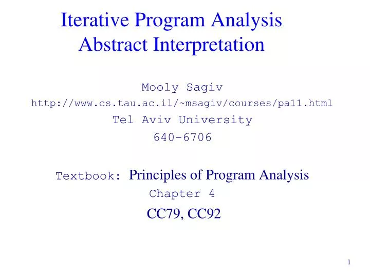 iterative program analysis abstract interpretation