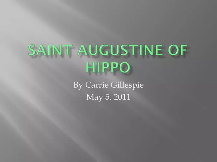 saint augustine of hippo