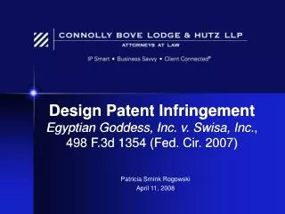 Design Patent Infringement Egyptian Goddess, Inc. v. Swisa, Inc. , 498 F.3d 1354 (Fed. Cir. 2007)