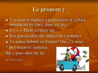 le pronom y