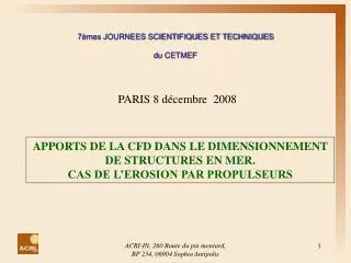 7 mes journees scientifiques et techniques du cetmef