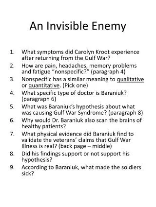 An Invisible Enemy