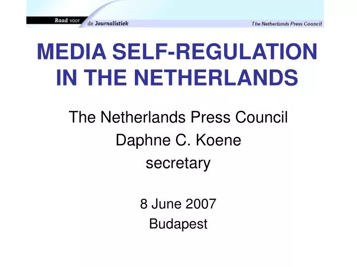 media self regulation in the netherlands