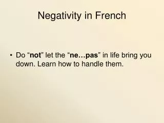 Negativity in French