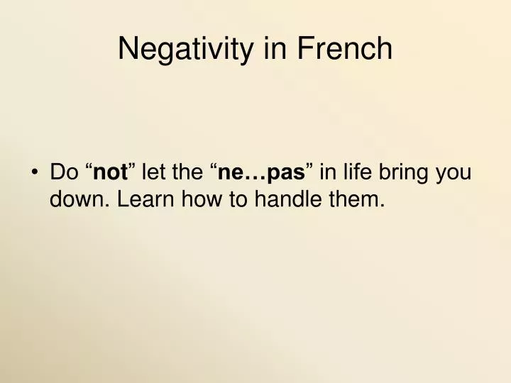 negativity in french