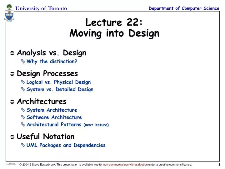 lecture 22 moving into design
